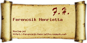 Ferencsik Henrietta névjegykártya